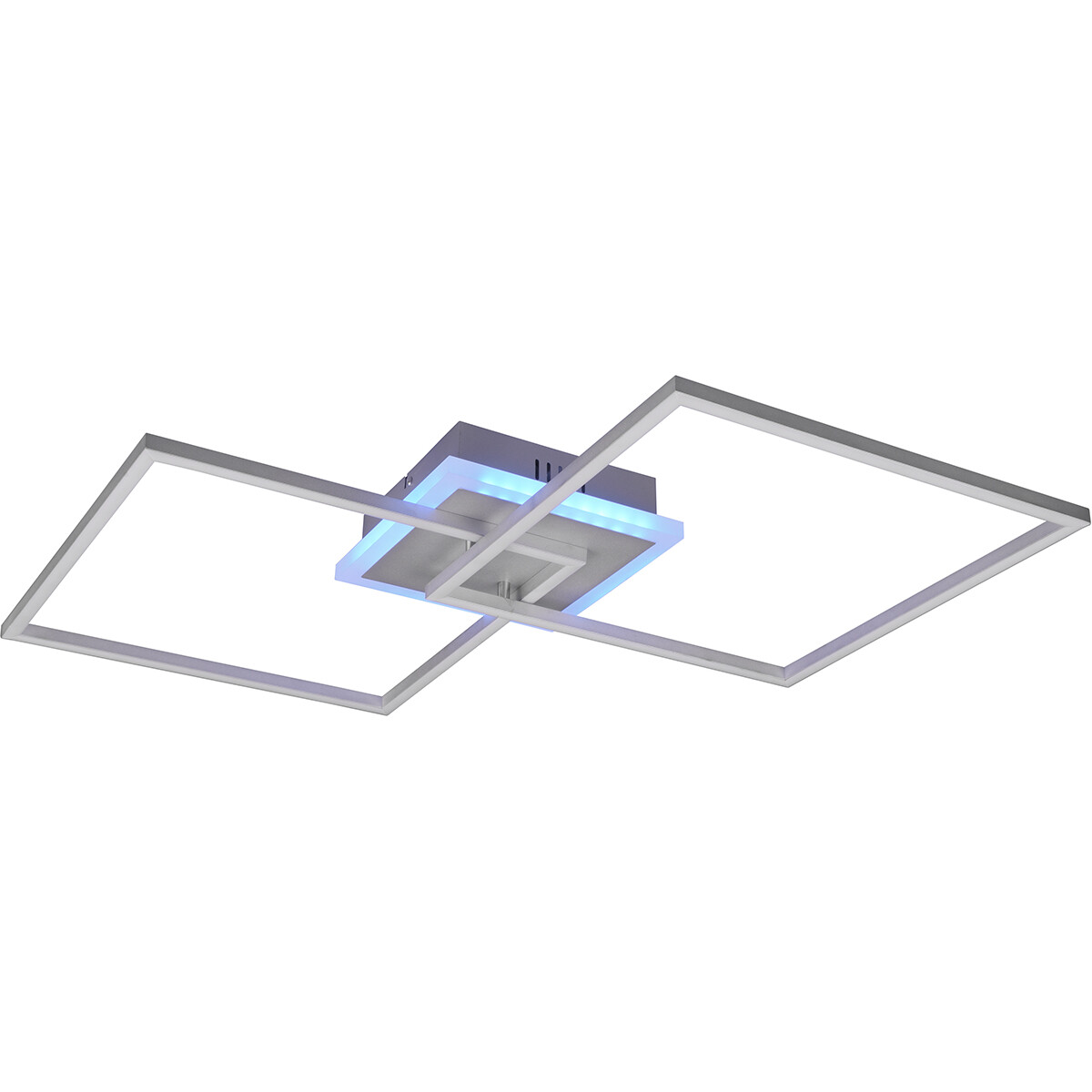 Plafonnier LED - Trion Aruba - 35.5W - RGBW - Dimmable - Télécommande - Carré - Mat Titane - Aluminium