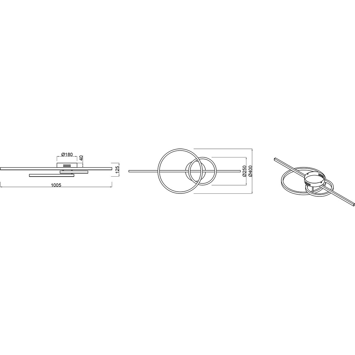 Plafonnier LED - Trion Atilla - 54W - Couleur ajustable - Dimmable - Café - Métal