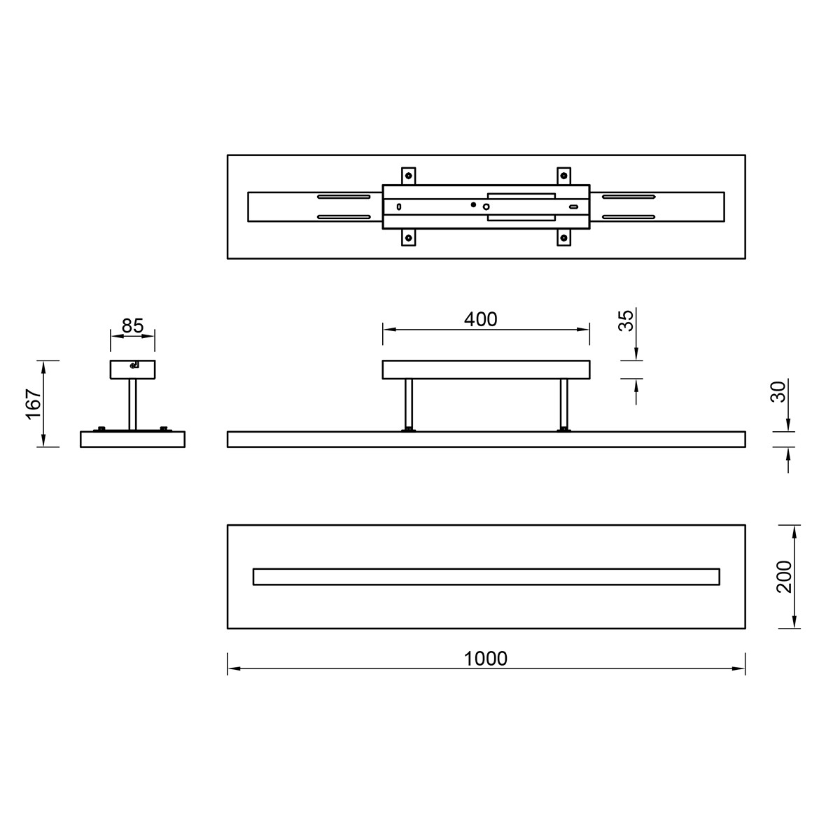 Plafonnier LED - Trion Brida - 27W - Blanc Chaud 3000K - 1-lumière - Dimmable - Rectangle - Mat Brun - Bois Naturel