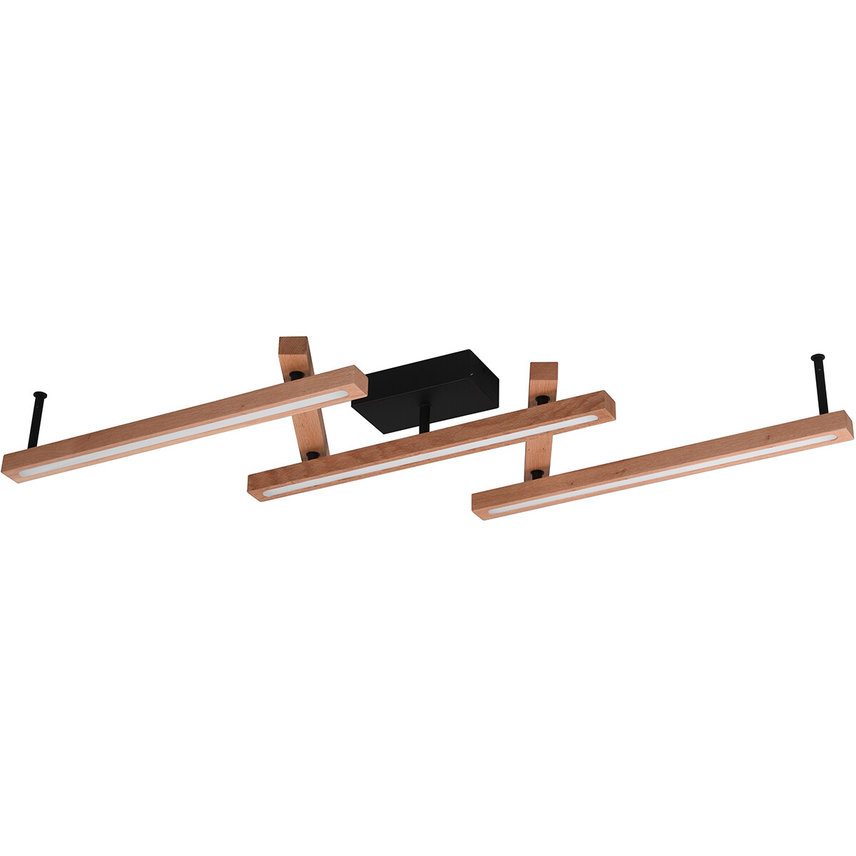 Plafonnier LED - Trion Bulloni Up and Down- 36W - Couleur de lumière ajustable - Télécommande - Dimmable - Rectangle - Mat Brun - Bois