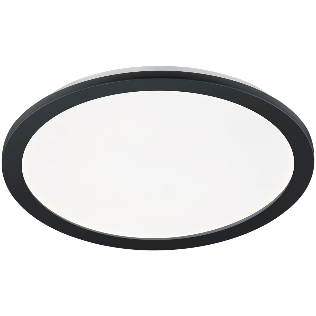 Plafonnier LED - Trion Campill - 22W - Blanc Chaud 3000K - Étanche aux Éclaboussures IP44 - Dimmable - Rond - Mat Noir - Plastique