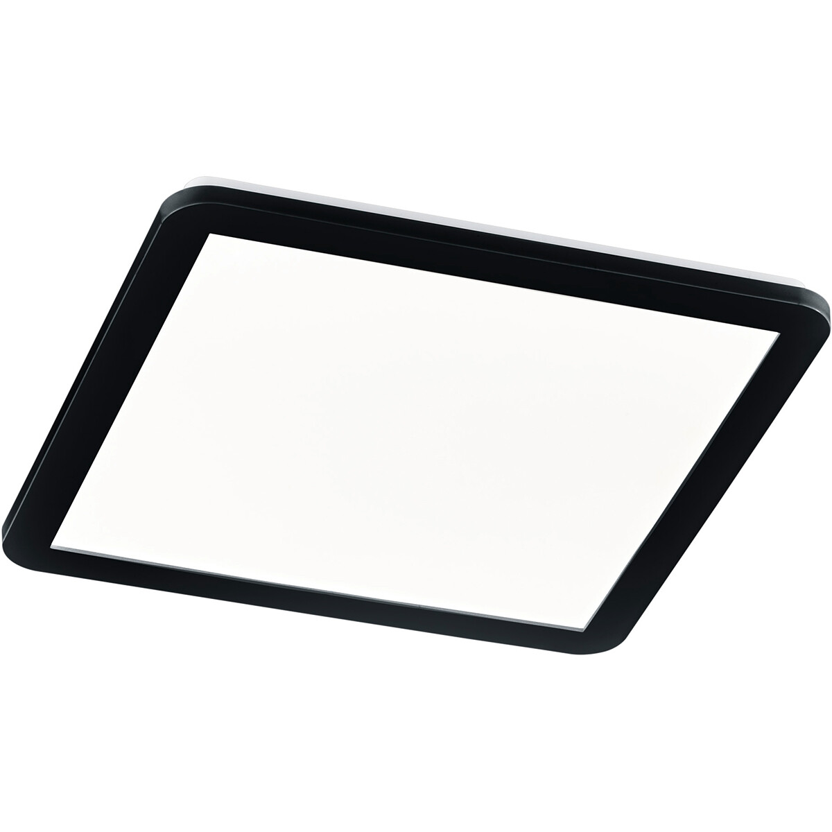 Plafonnier LED - Trion Campill - 22W - Blanc Chaud 3000K - Étanche aux Éclaboussures IP44 - Dimmable - Carré - Mat Noir - Plastique