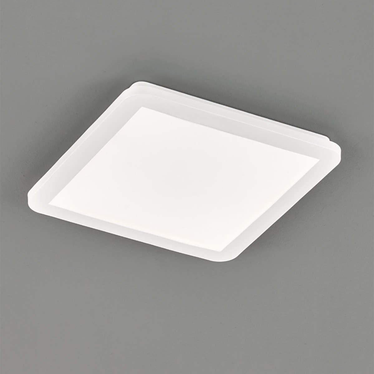 Plafonnier LED - Lumière de Salle de Bain - Trion Camy - En Saillie Carré 16W - Étanche aux Éclaboussures IP44 - Dimmable - Blanc Chaud 3000K - Mat Blanc