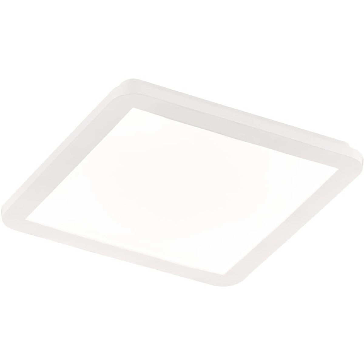 Plafonnier LED - Lumière de Salle de Bain - Trion Camy - En Saillie Carré 16W - Étanche aux Éclaboussures IP44 - Dimmable - Blanc Chaud 3000K - Mat Blanc