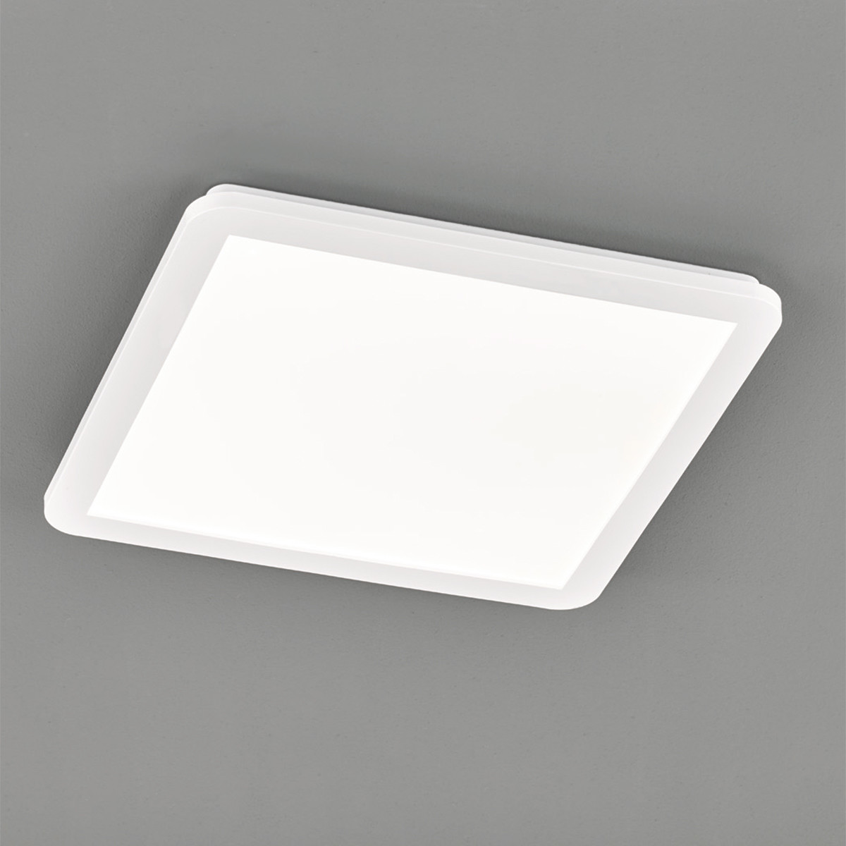 Plafonnier LED - Lumière de Salle de Bain - Trion Camy - En Saillie Carré 22W - Étanche aux Éclaboussures IP44 - Dimmable - Blanc Chaud 3000K - Mat Blanc