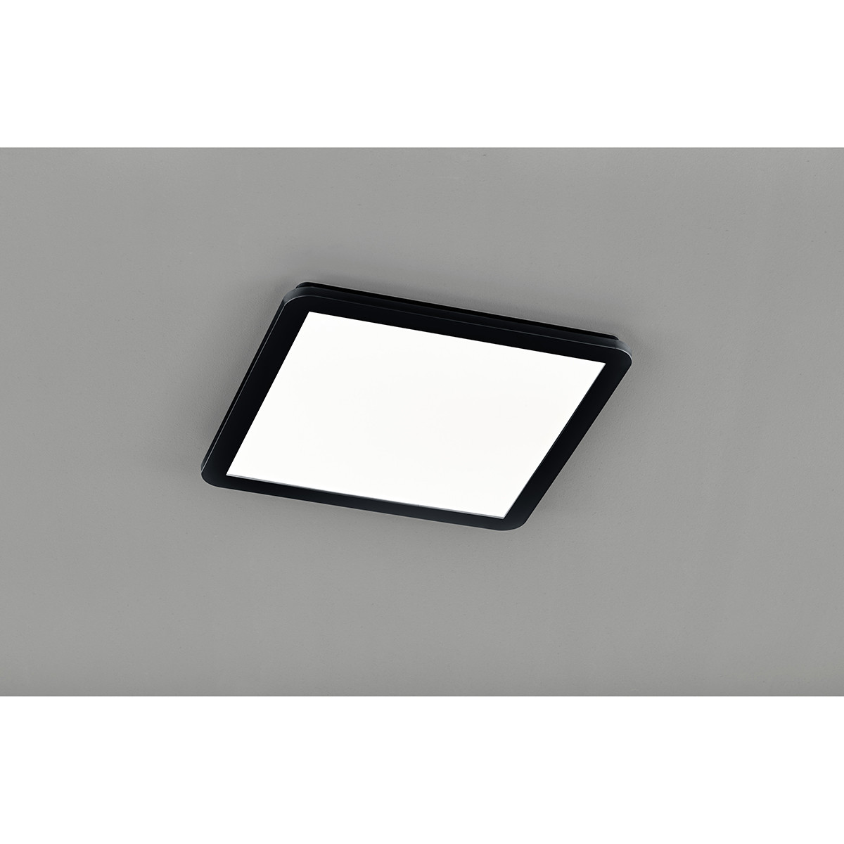 Plafonnier LED - Lumière de Salle de Bain - Trion Camy - En Saillie Carré 22W - Étanche aux Éclaboussures IP44 - Dimmable - Blanc Chaud 3000K - Mat Noir