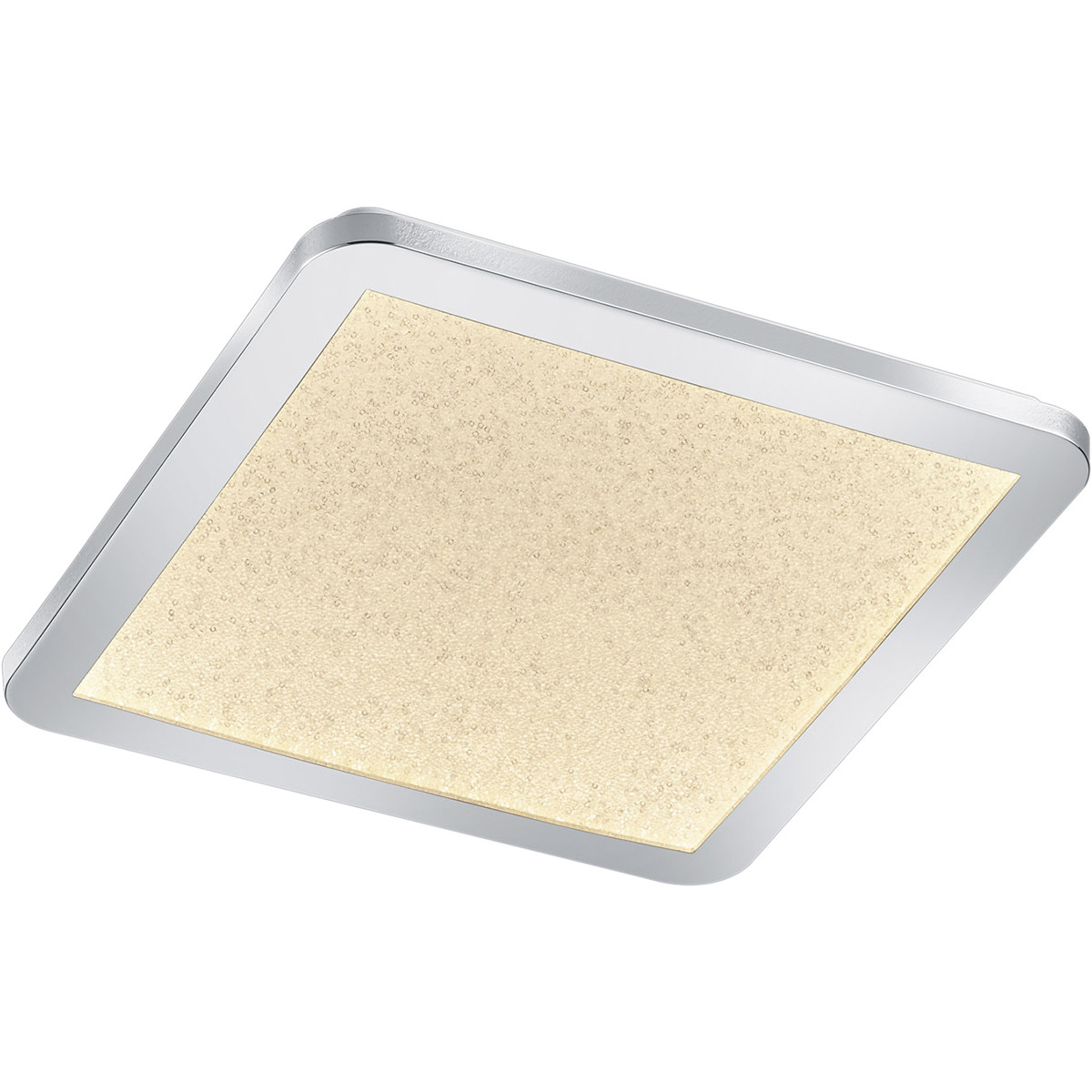 Plafonnier LED - Lumière de Salle de Bain - Trion Ceaniry - En Saillie Carré 18W - Étanche aux Éclaboussures IP44 - Dimmable - Blanc Chaud 3000K - Chrome Brillant