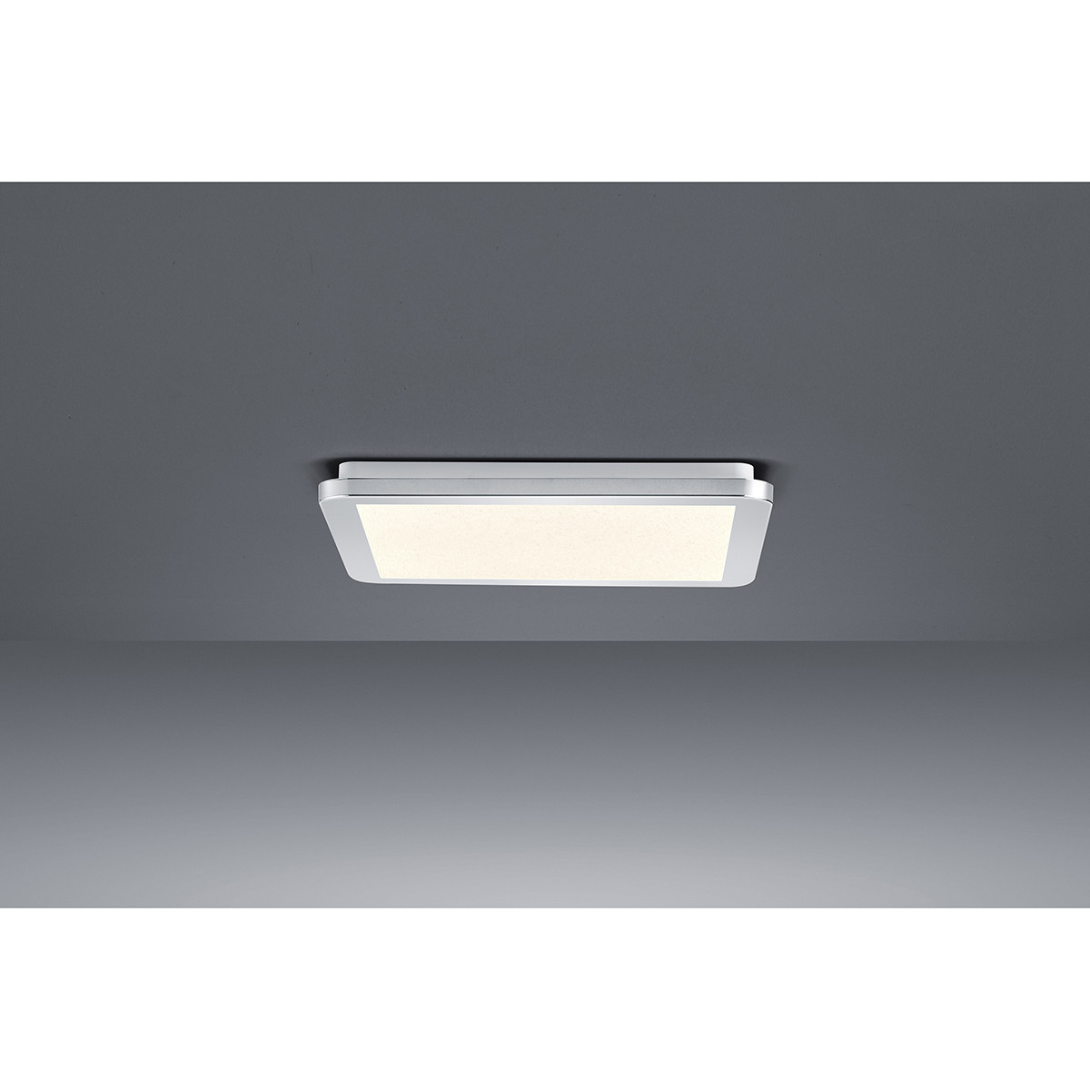 Plafonnier LED - Lumière de Salle de Bain - Trion Ceaniry - En Saillie Carré 18W - Étanche aux Éclaboussures IP44 - Dimmable - Blanc Chaud 3000K - Chrome Brillant