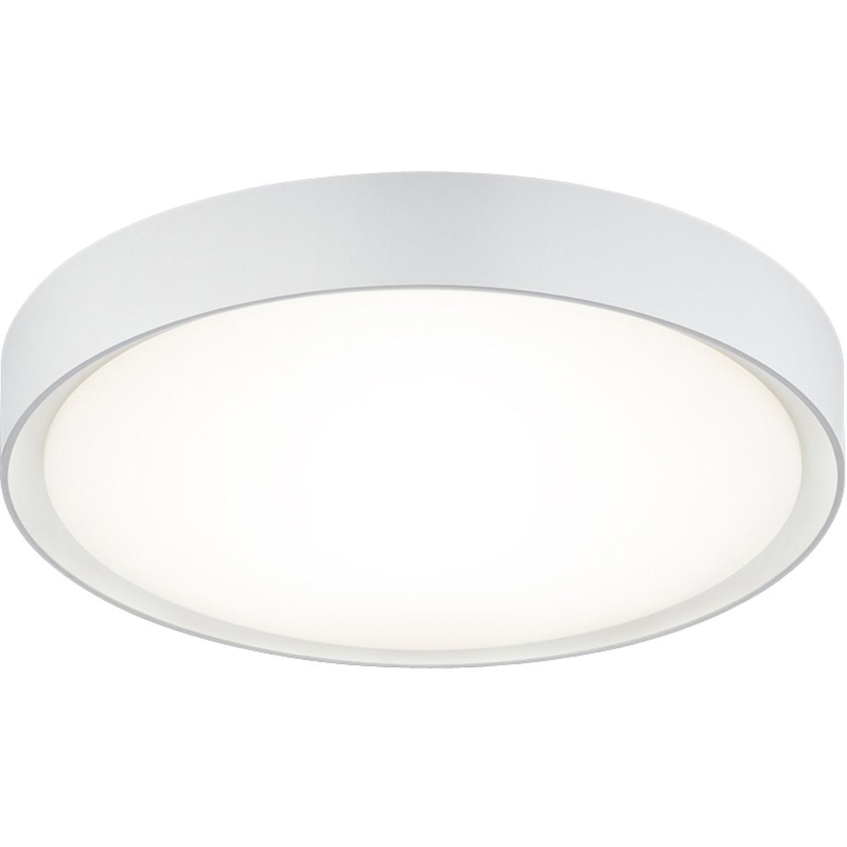 Plafonnier LED - Lumière de Salle de Bain - Trion Clirno - 18W - Blanc Chaud 3000K - Étanche aux Éclaboussures IP44 - En Saillie Rond - Mat Blanc - Plastique