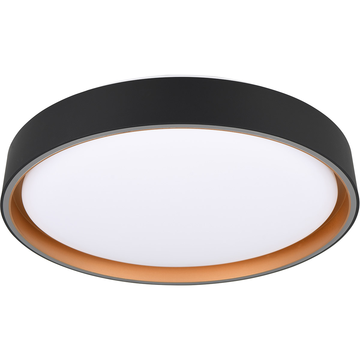 LED Plafonnier - Trion Felix - 24W - Couleur Ajustable - Gradable - Télécommande - Rond - Noir Or - Plastique