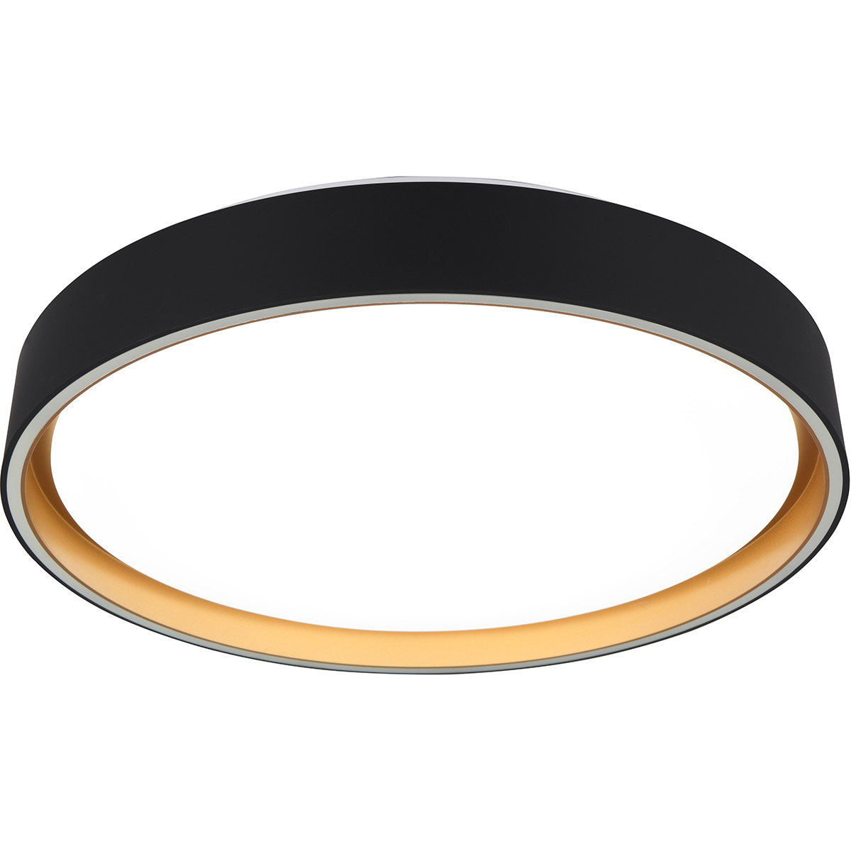 LED Plafonnier - Trion Felix - 24W - Couleur Ajustable - Gradable - Télécommande - Rond - Noir Or - Plastique