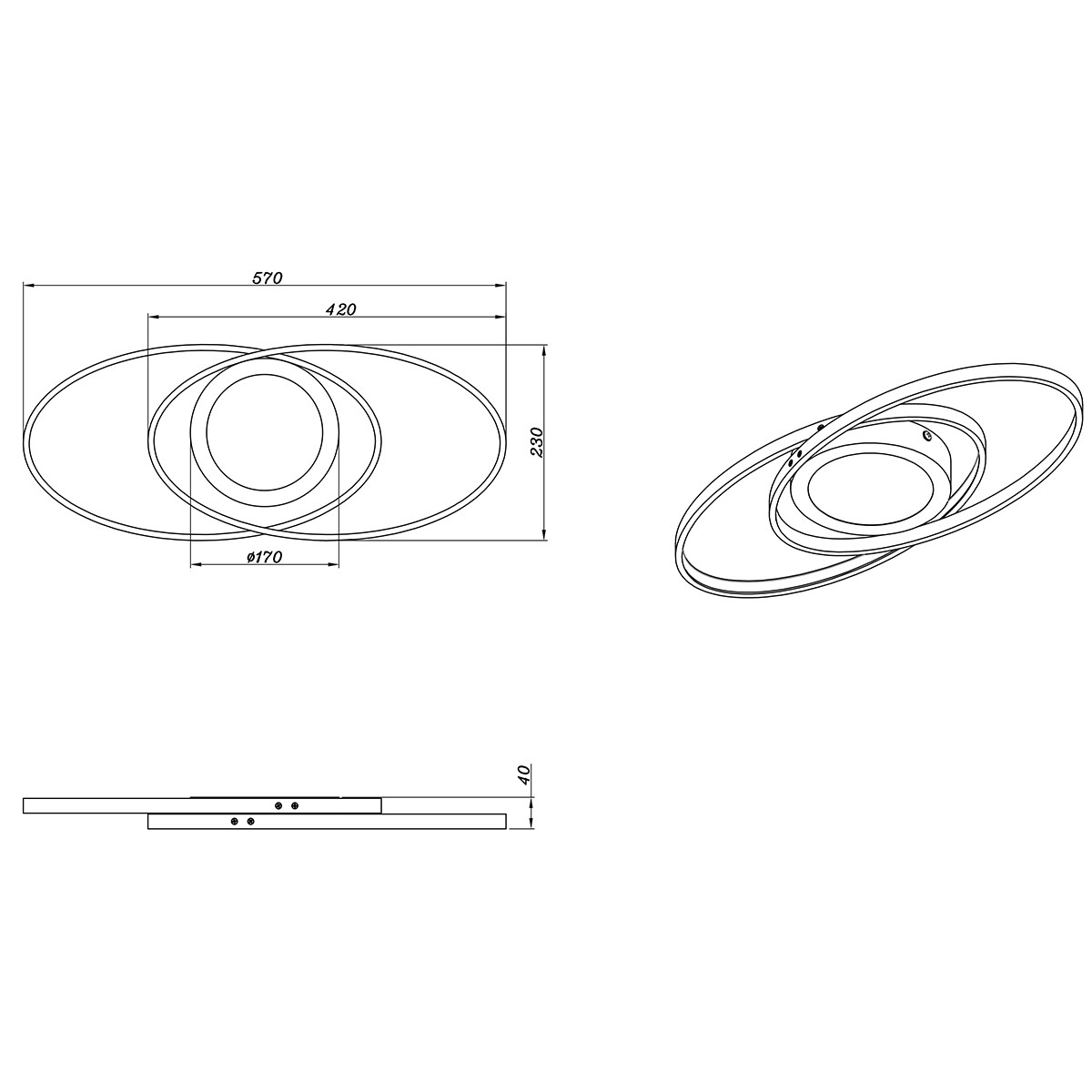 Plafonnier LED - Trion Galon - 27W - Blanc Chaud 3000K - Dimmable - Rond - Mat Anthracite - Aluminium