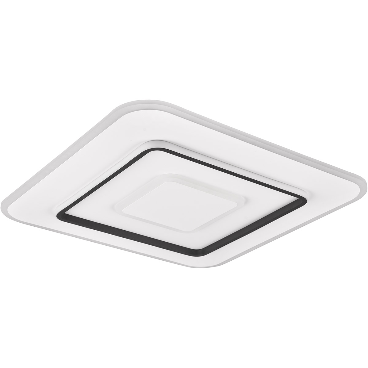 Plafonnier LED - Trion Gora - 55W - Couleur ajustable - Dimmable - Carré - Blanc Mat - Métal