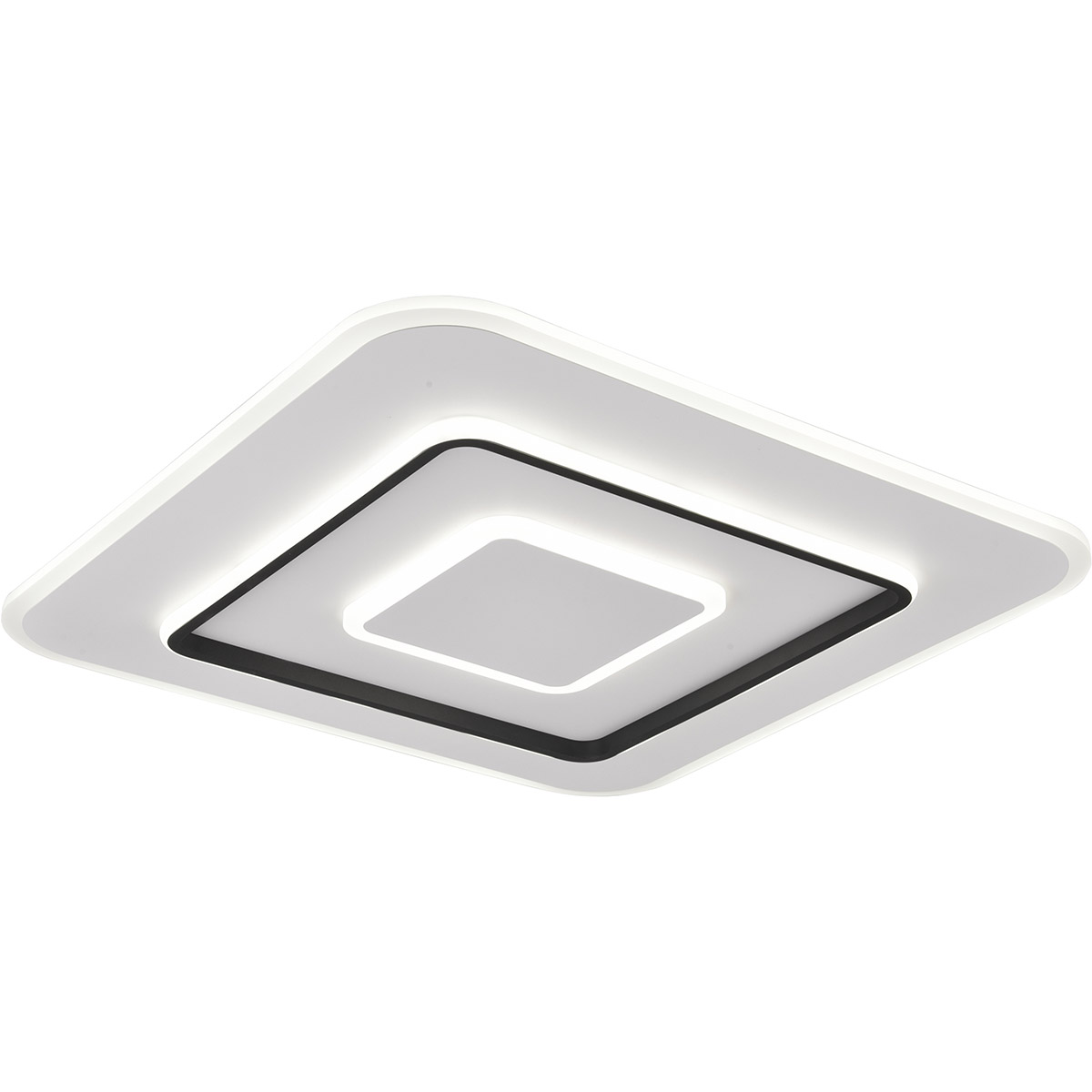 Plafonnier LED - Trion Gora - 55W - Couleur ajustable - Dimmable - Carré - Blanc Mat - Métal