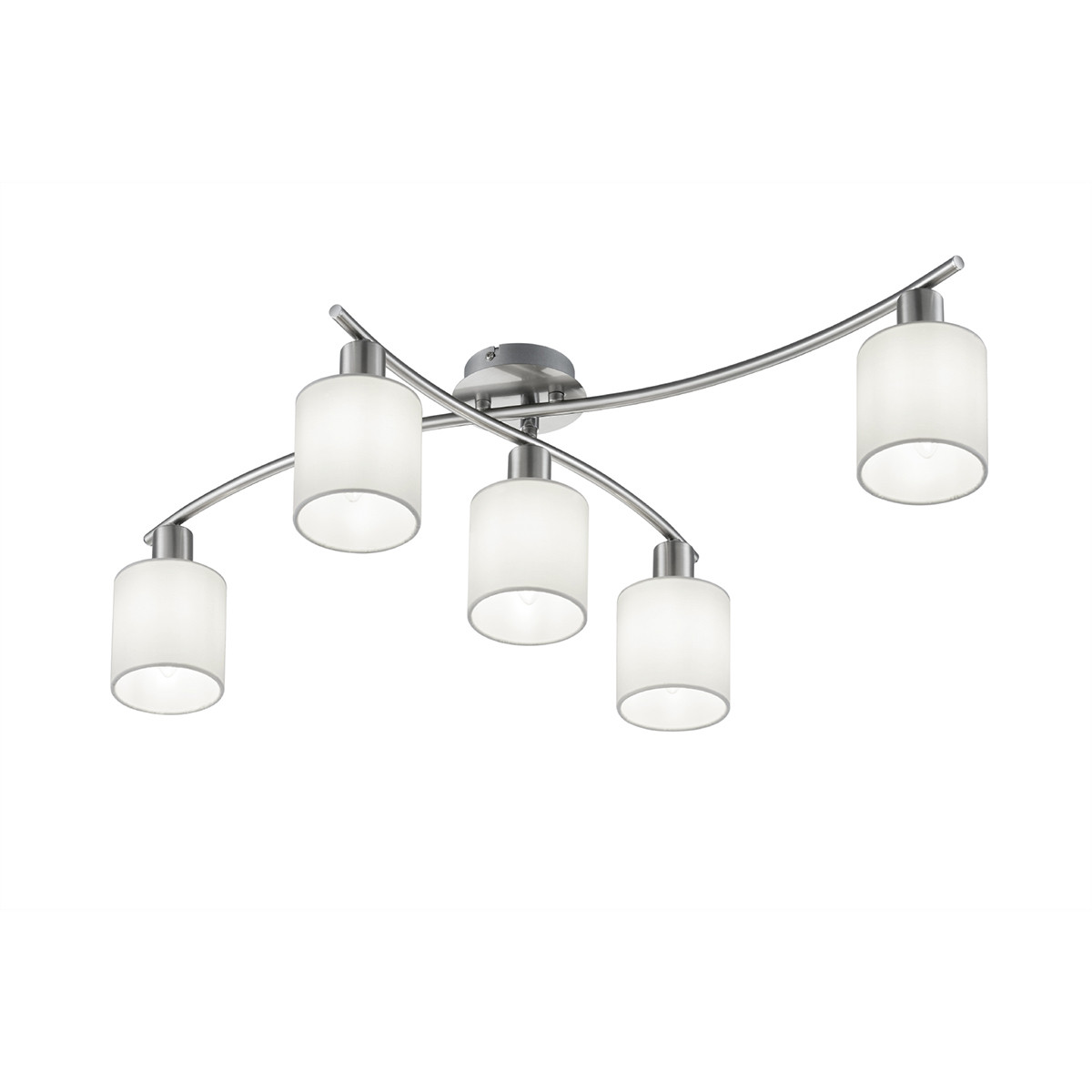 Plafonnier LED - Trion Gorino - Douille E14 - 5-lumières - Rond - Mat Blanc - Aluminium