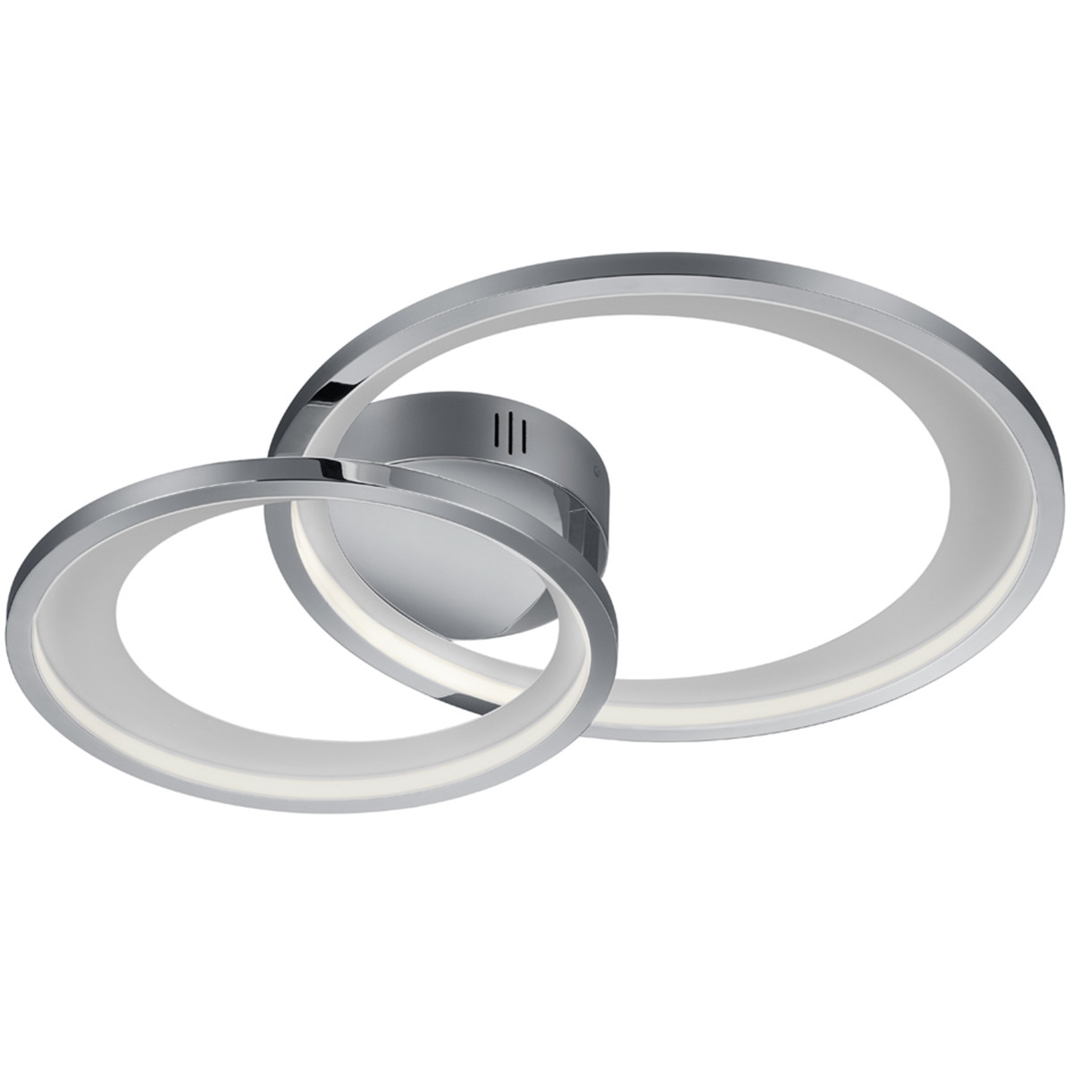 Plafonnier LED - Trion Granity - 29W - Blanc Chaud 3000K - Dimmable - Ovale - Mat Chrome - Aluminium