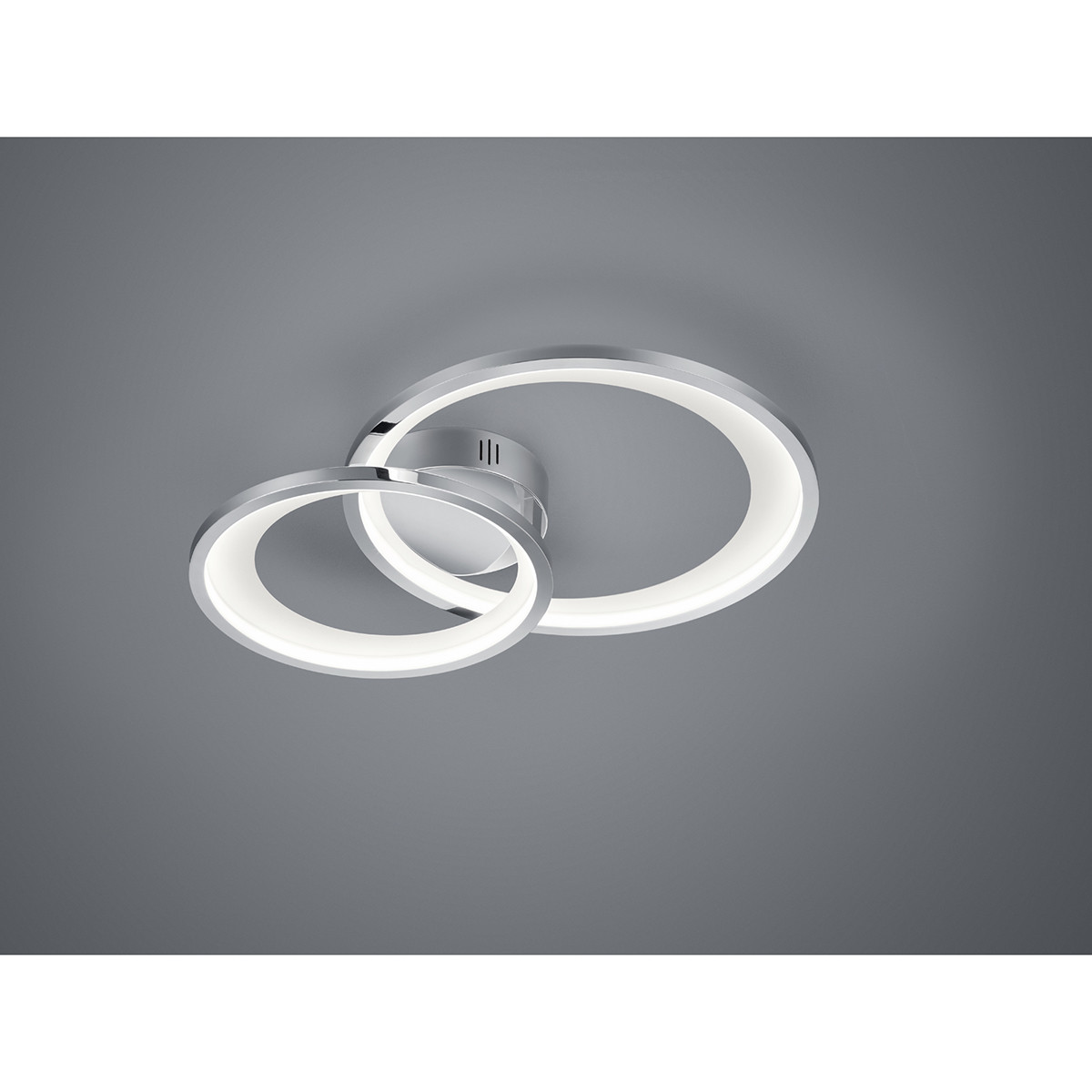 Plafonnier LED - Trion Granity - 29W - Blanc Chaud 3000K - Dimmable - Ovale - Mat Chrome - Aluminium