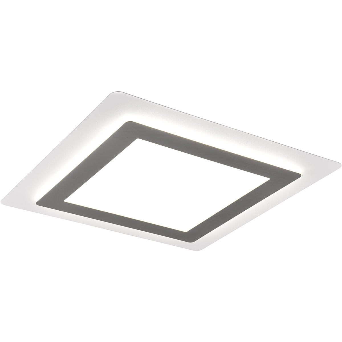 Plafonnier LED - Trion Groan - 46W - Couleur ajustable - Dimmable - Carré - Nickel Mat - Métal