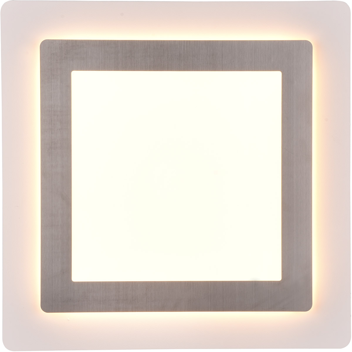 Plafonnier LED - Trion Groan - 46W - Couleur ajustable - Dimmable - Carré - Nickel Mat - Métal