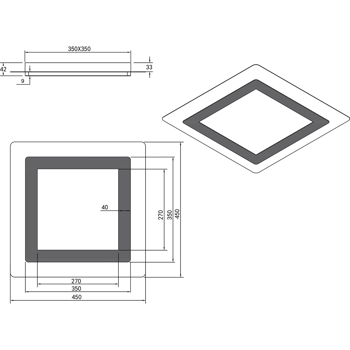 Plafonnier LED - Trion Groan - 46W - Couleur ajustable - Dimmable - Carré - Nickel Mat - Métal