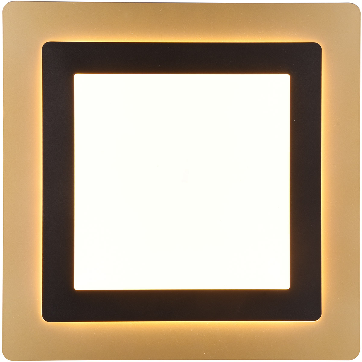 Plafonnier LED - Trion Groan - 46W - Couleur ajustable - Dimmable - Carré - Noir Doré - Métal