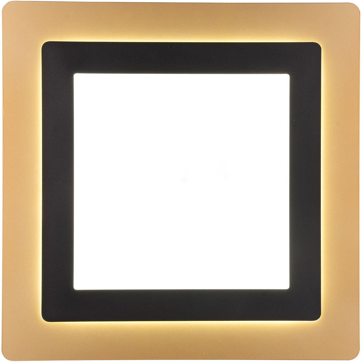 Plafonnier LED - Trion Groan - 46W - Couleur ajustable - Dimmable - Carré - Noir Doré - Métal