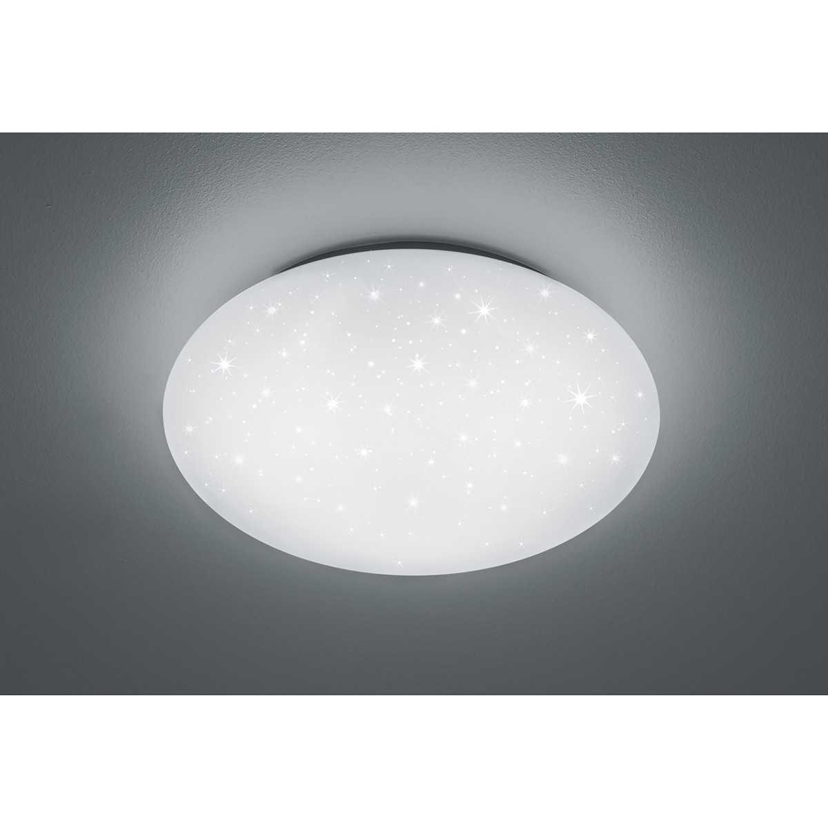 Plafonnier LED - Trion Hakura - 46W - Blanc Neutre 4000K - Dimmable - Lumière Étoile - Rond - Mat Blanc - Plastique