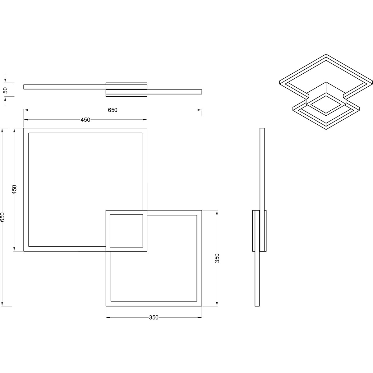 Plafonnier LED - Trion Hydro - 28W - Blanc Neutre 4000K - Dimmable - Carré - Mat Blanc - Aluminium