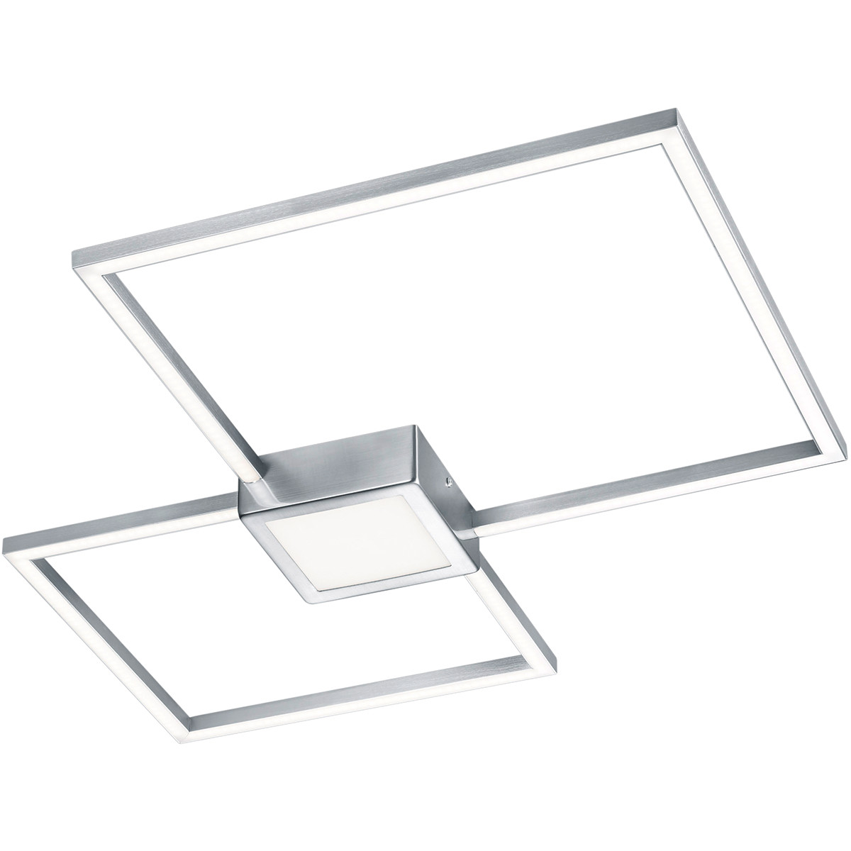 Plafonnier LED - Trion Hydro - 28W - Blanc Chaud 3000K - Dimmable - Carré - Mat Nickel - Aluminium