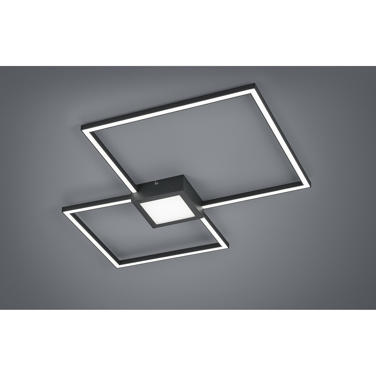 Plafonnier LED - Trion Hydro - 28W - Blanc Chaud 3000K - Dimmable - Carré - Mat Anthracite - Aluminium