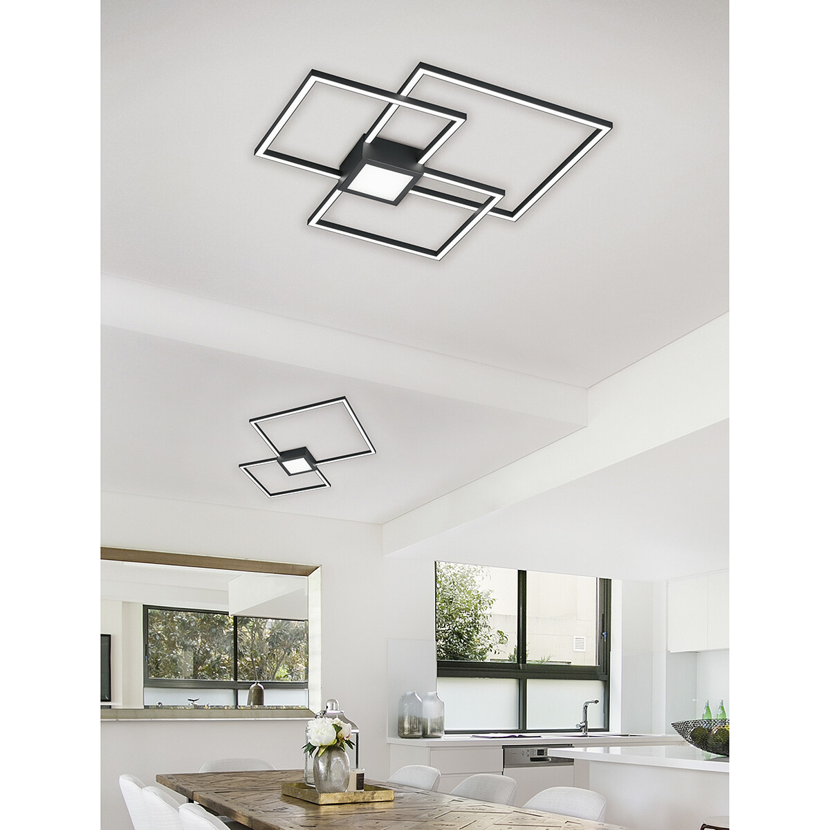 Plafonnier LED - Trion Hydro - 28W - Blanc Chaud 3000K - Dimmable - Carré - Mat Anthracite - Aluminium