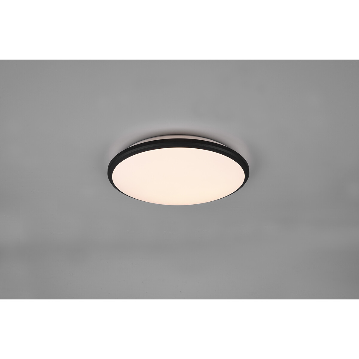 Plafonnier LED - Éclairage de Plafond - Trion Lombis - 20.5W - Blanc Chaud 3000K - Dimmable - Rond - Mat Noir - Plastique