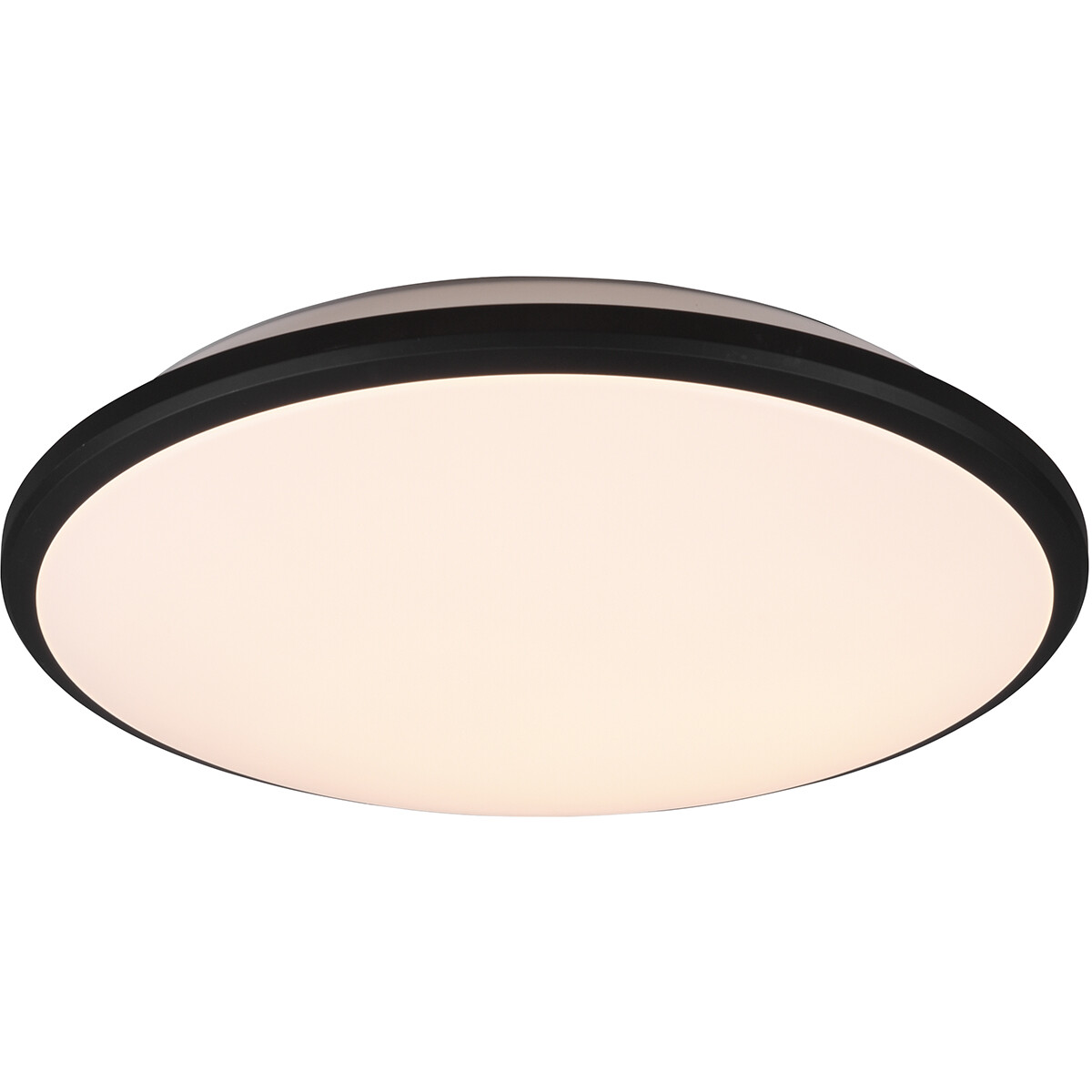 Plafonnier LED - Éclairage de Plafond - Trion Lombis - 20.5W - Blanc Chaud 3000K - Dimmable - Rond - Mat Noir - Plastique