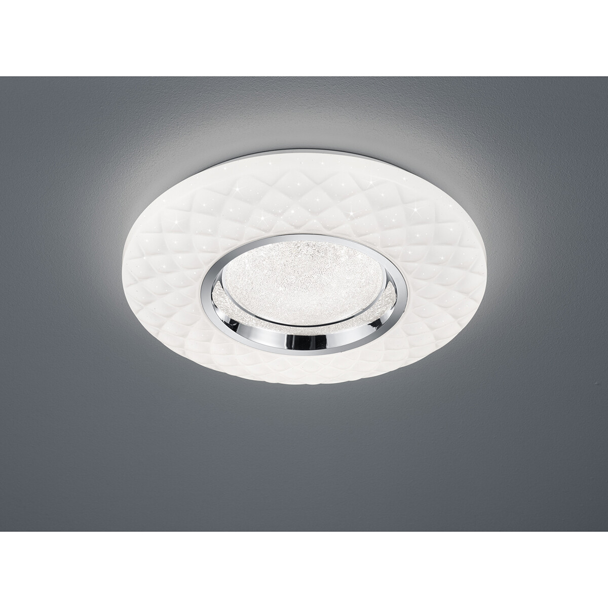 Plafonnier LED - Trion Magum - 22W - Couleur de lumière ajustable - Dimmable - Télécommande - Lumière Étoile - Rond - Mat Blanc - Plastique