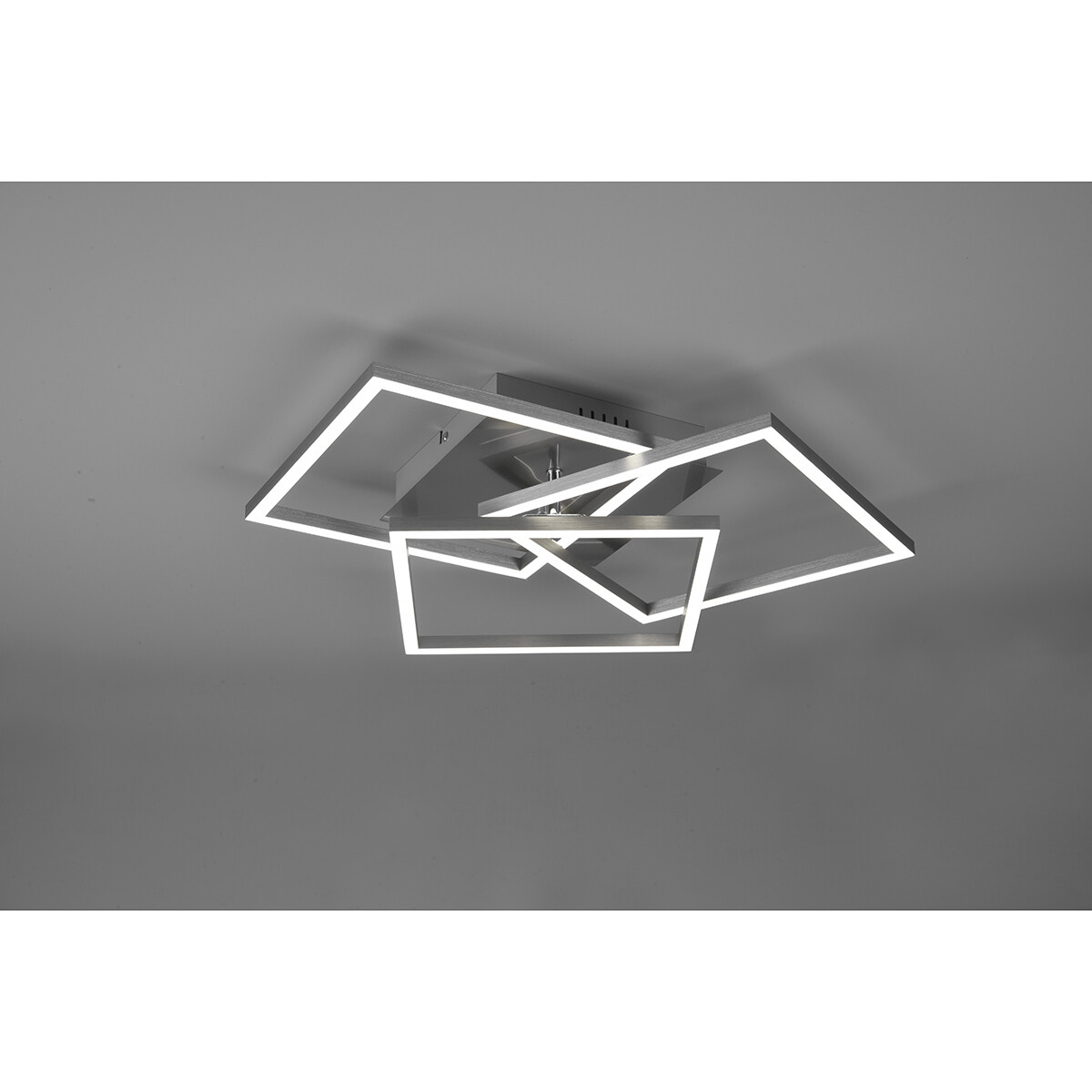 Plafonnier LED - Trion Mibal - 28W - Couleur de lumière ajustable - Télécommande - Dimmable - Rectangle - Mat Nickel - Aluminium