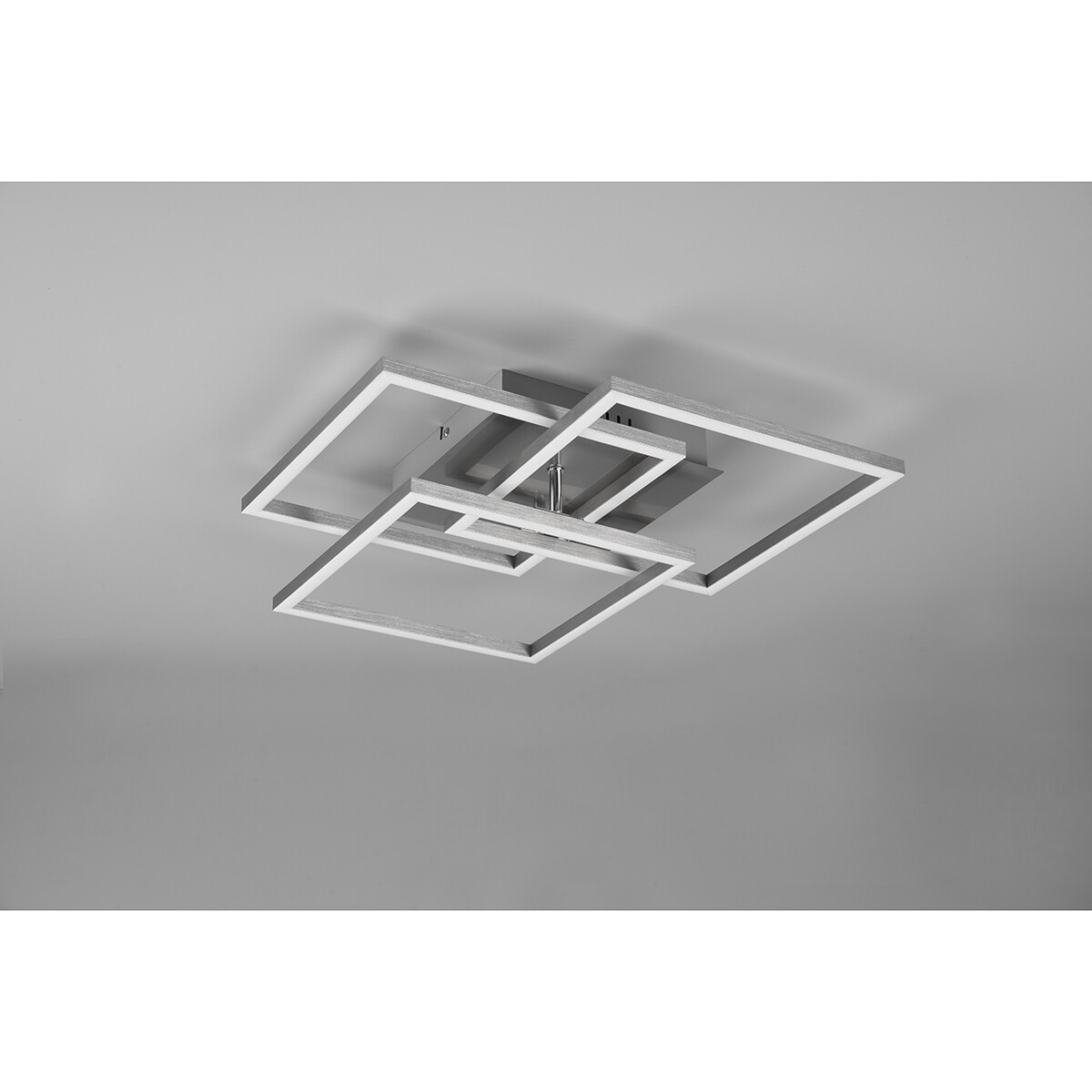 Plafonnier LED - Trion Mibal - 28W - Couleur de lumière ajustable - Télécommande - Dimmable - Rectangle - Mat Nickel - Aluminium