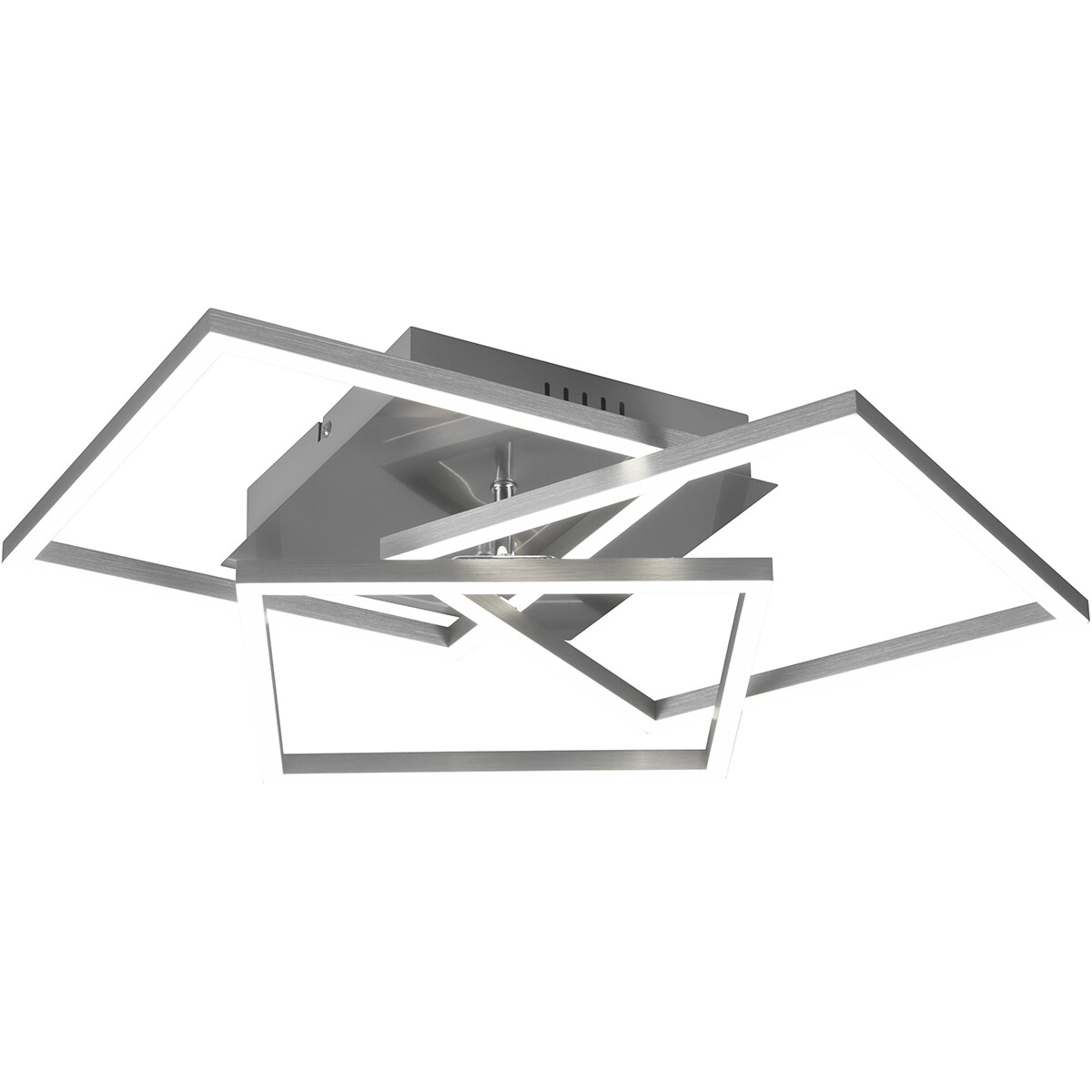 Plafonnier LED - Trion Mibal - 28W - Couleur de lumière ajustable - Télécommande - Dimmable - Rectangle - Mat Nickel - Aluminium