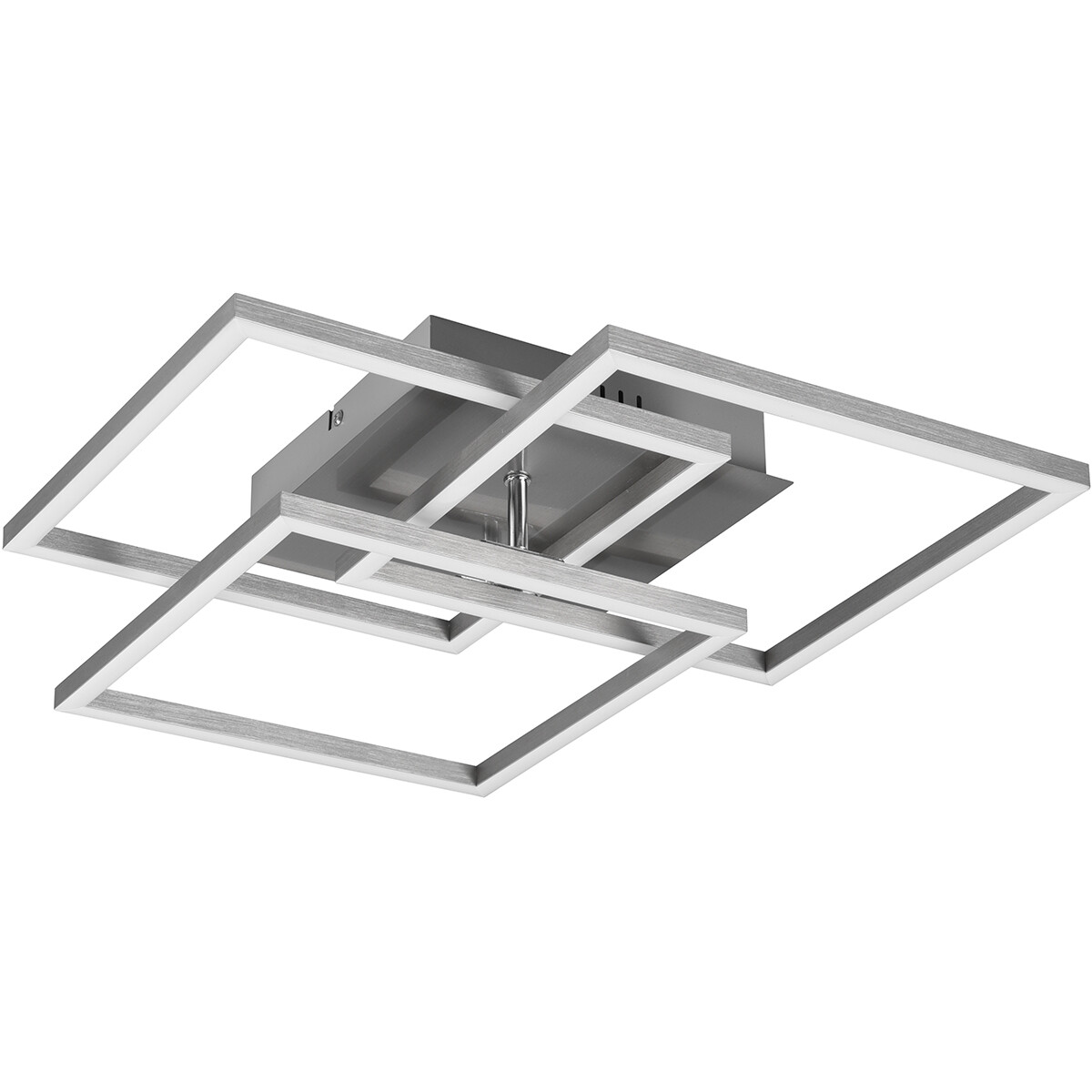 Plafonnier LED - Trion Mibal - 28W - Couleur de lumière ajustable - Télécommande - Dimmable - Rectangle - Mat Nickel - Aluminium