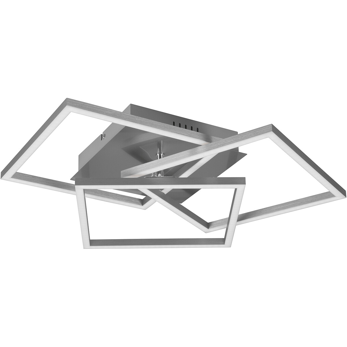 Plafonnier LED - Trion Mibal - 28W - Couleur de lumière ajustable - Télécommande - Dimmable - Rectangle - Mat Nickel - Aluminium