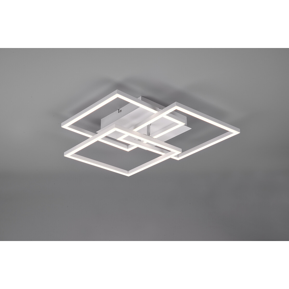 Plafonnier LED - Trion Mibal - 28W - Couleur de lumière ajustable - Télécommande - Dimmable - Rectangle - Mat Blanc - Aluminium