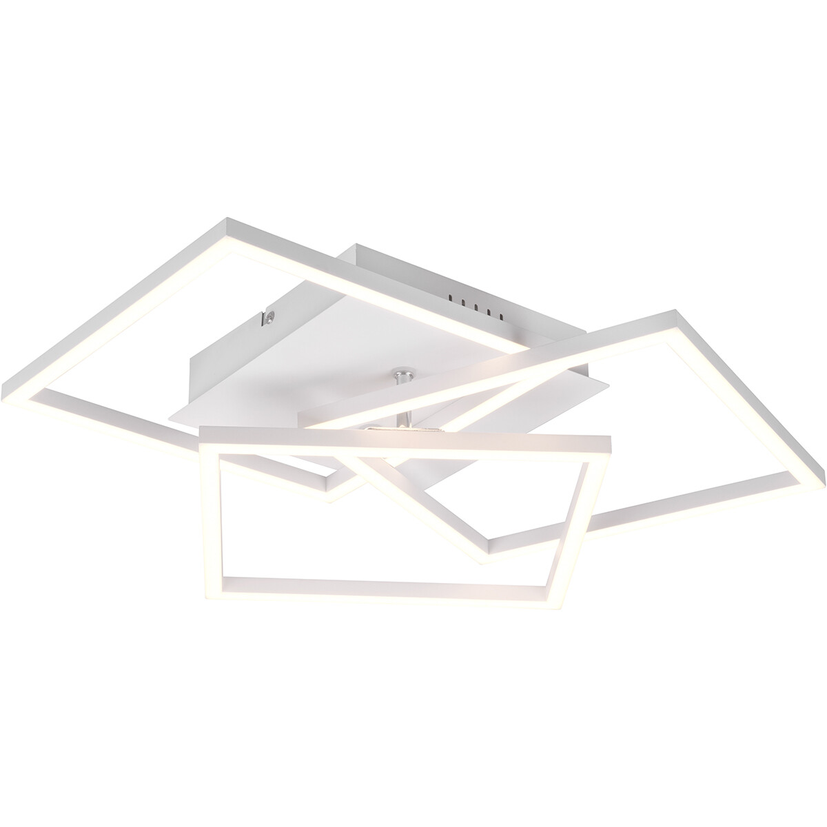 Plafonnier LED - Trion Mibal - 28W - Couleur de lumière ajustable - Télécommande - Dimmable - Rectangle - Mat Blanc - Aluminium