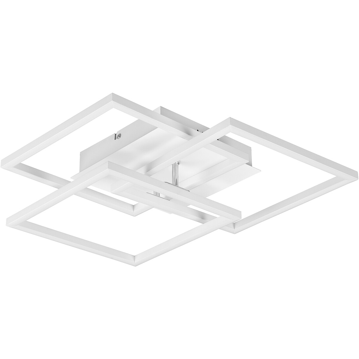 Plafonnier LED - Trion Mibal - 28W - Couleur de lumière ajustable - Télécommande - Dimmable - Rectangle - Mat Blanc - Aluminium