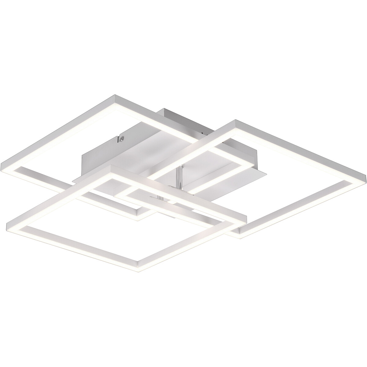 Plafonnier LED - Trion Mibal - 28W - Couleur de lumière ajustable - Télécommande - Dimmable - Rectangle - Mat Blanc - Aluminium