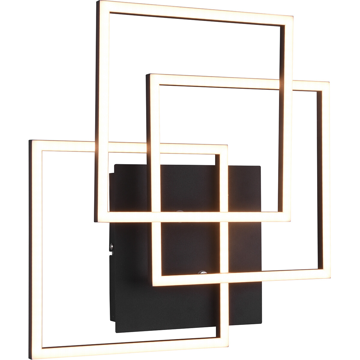 Plafonnier LED - Trion Mibal - 28W - Couleur de lumière ajustable - Télécommande - Dimmable - Rectangle - Mat Noir - Aluminium