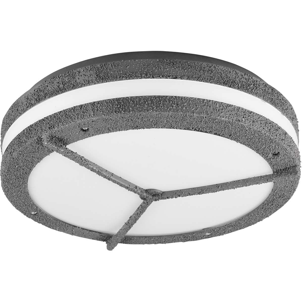 Plafonnier LED - Lumière de Salle de Bain - Trion Murinay - En Saillie Rond - Étanche IP54 - Douille E27 - 2-lumières - Look Béton - Plastique