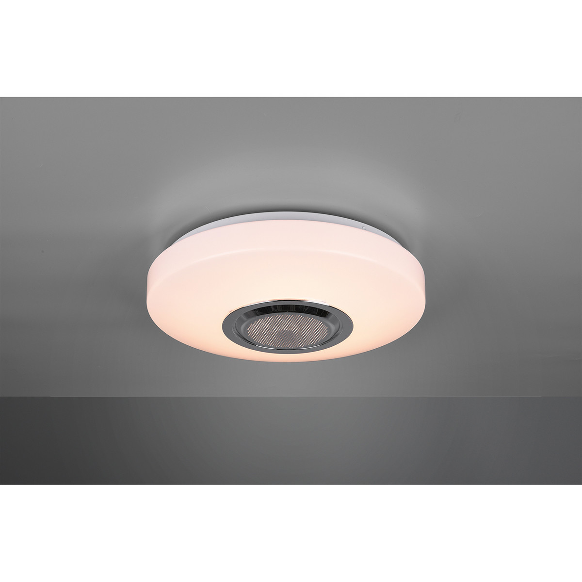 Plafonnier LED - Trion Niamy - 10W - Haut-parleur Bluetooth - RGBW - Dimmable - Télécommande - Rond - Mat Blanc