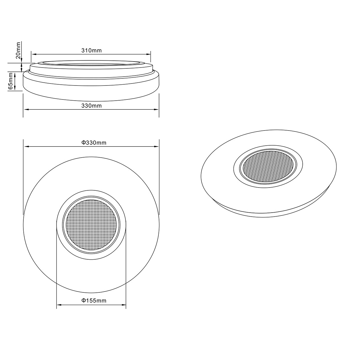 Plafonnier LED - Trion Niamy - 10W - Haut-parleur Bluetooth - RGBW - Dimmable - Télécommande - Rond - Mat Blanc