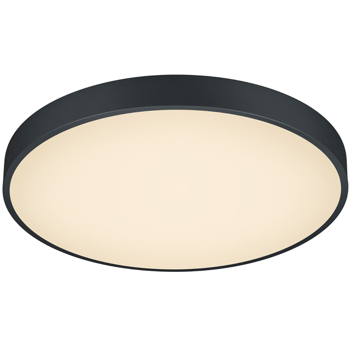 LED Plafonnier - Trion Oka - Couleur Ajustable - Gradable - Rond - Noir Mat - Métal