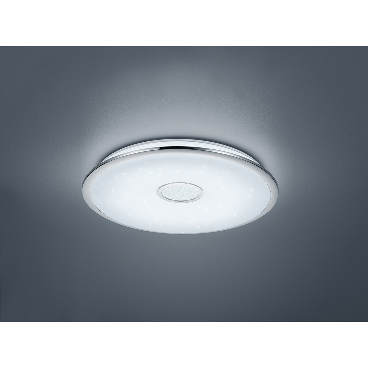 Plafonnier LED - Trion Osirina - 100W - Couleur de lumière ajustable - Dimmable - Télécommande - Rond - Chrome Brillant - Plastique