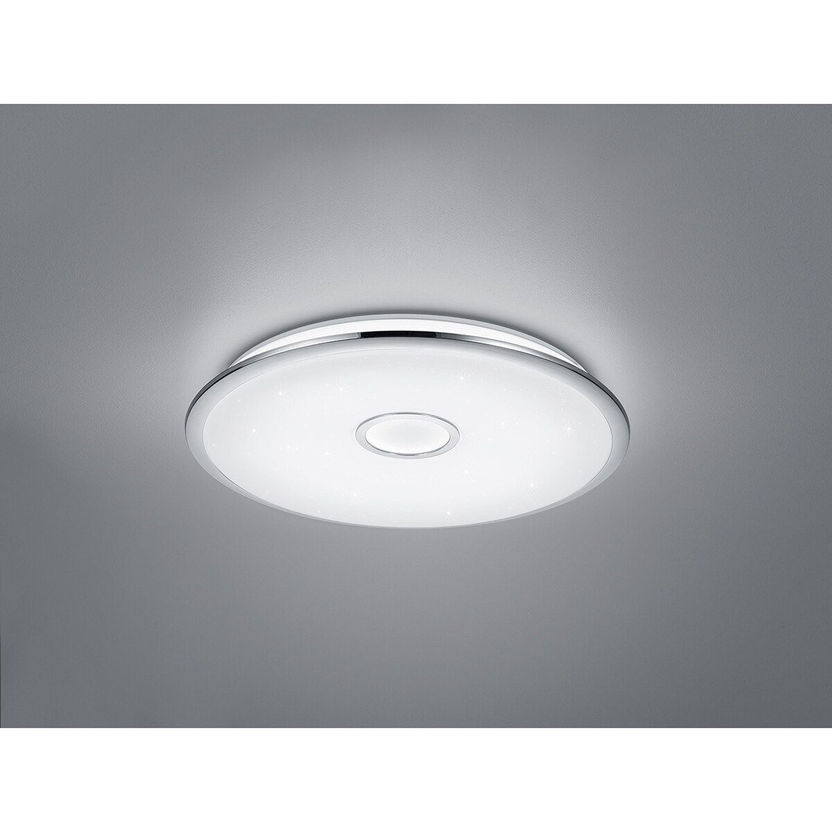 Plafonnier LED - Trion Osirina - 100W - Couleur de lumière ajustable - Dimmable - Télécommande - Rond - Chrome Brillant - Plastique